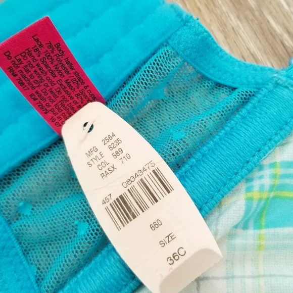 Victoria's Secret Vintage Sexy Little Things Blue Plaid Ruffle Bustier Bra NWT - Picture 12 of 16